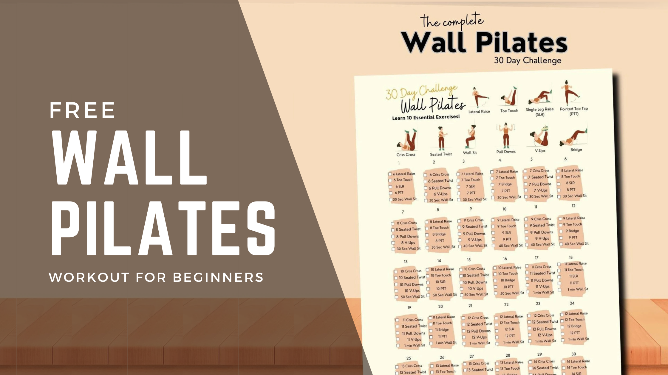 free wall pilates workout for beginners: build strength