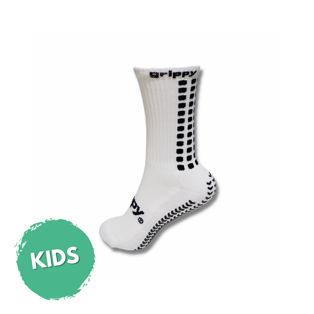 Grippy Kids White Football Grip Socks