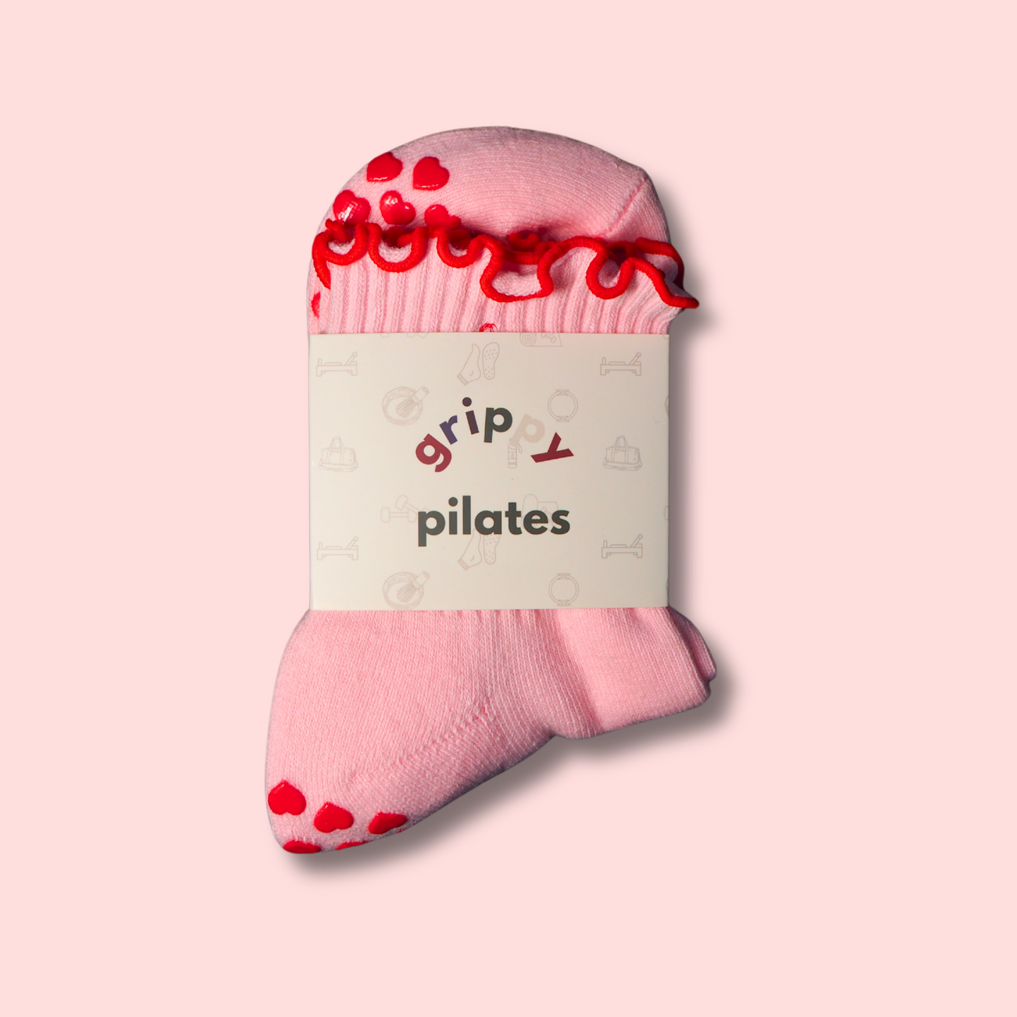 In My Pilates Era - Pink Pilates Grip Socks with Hearts