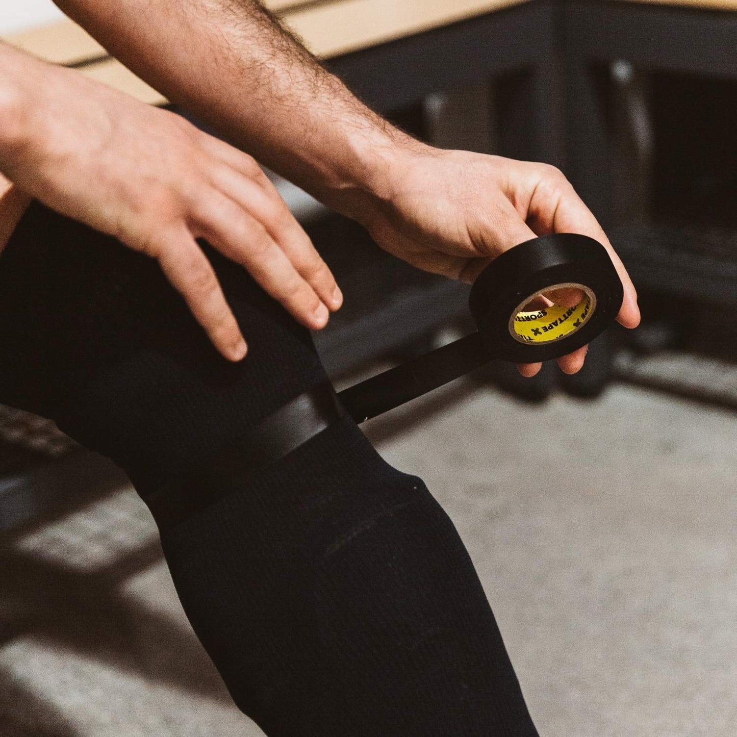 Black football sock tape