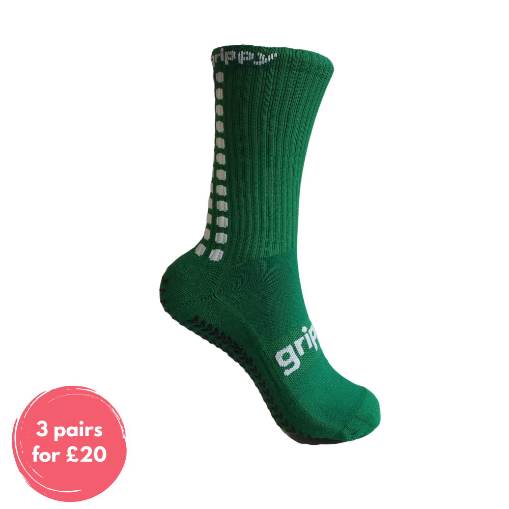 Green football grip socks inside view Grippy Sports