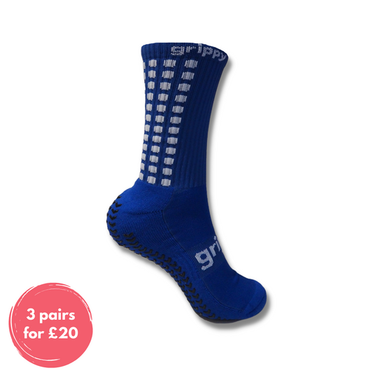 Blue football grip socks