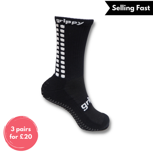 Grippy Sports Black Football Grip Socks Main