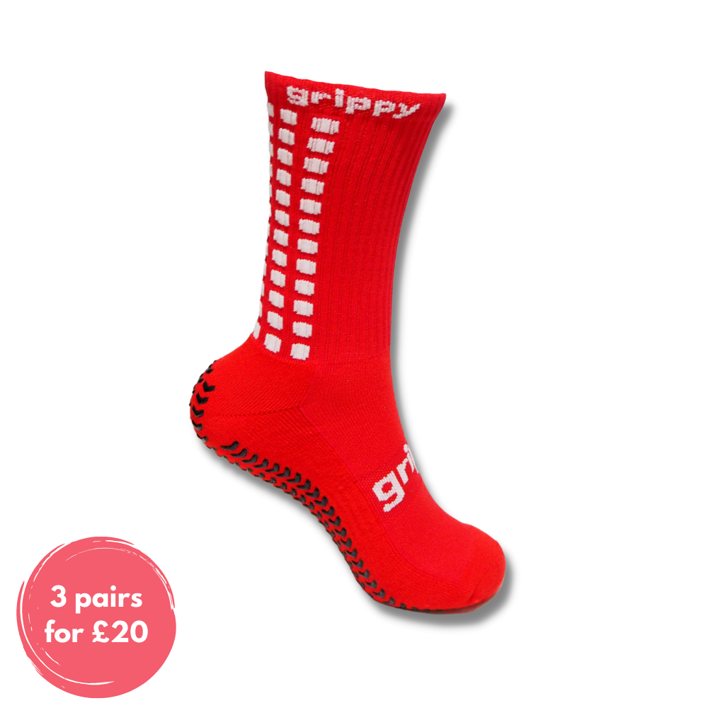 Grippy Sports Red Football Grip Socks Main