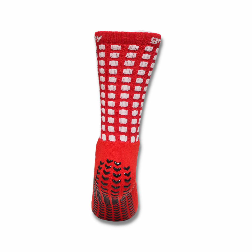 Grippy Sports Red Football Grip Socks Back