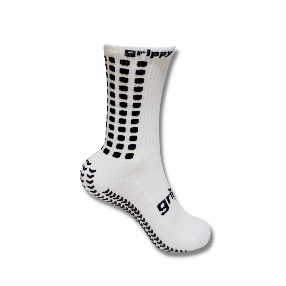 Grippy Sports White Football Grip Socks Medial