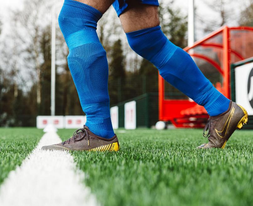 Football grip socks, strapping and accessories