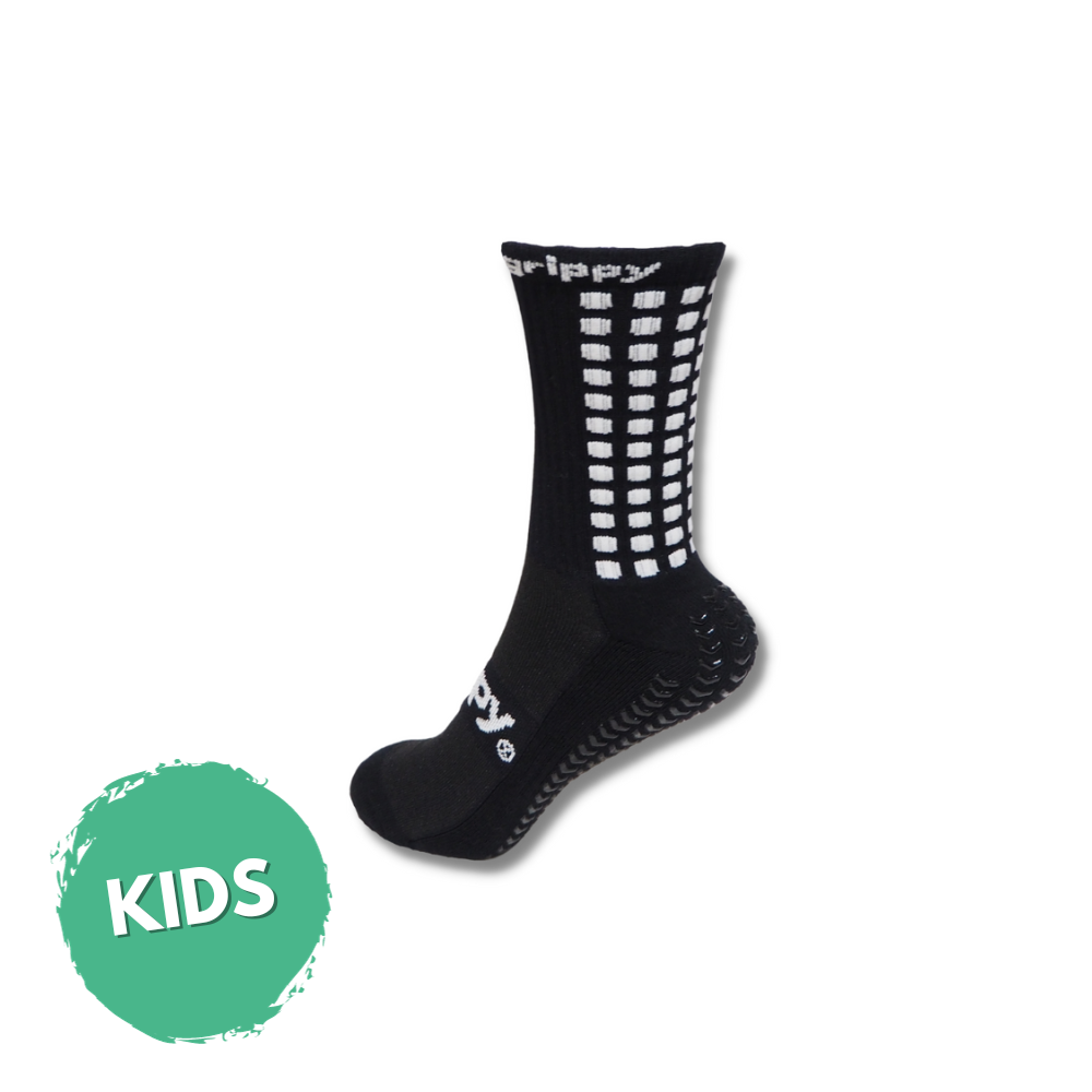 Grippy Kids Black Football Grip Socks