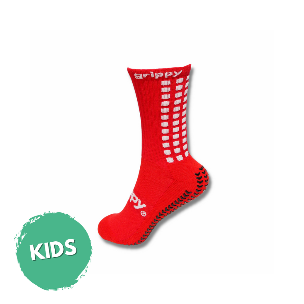 Red Kids Football Grip Socks | Grippy Sports