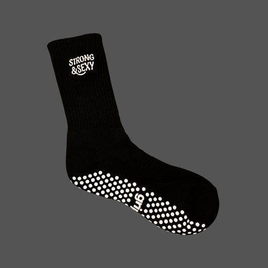 Strong & Sexy Black Pilates Grip Socks