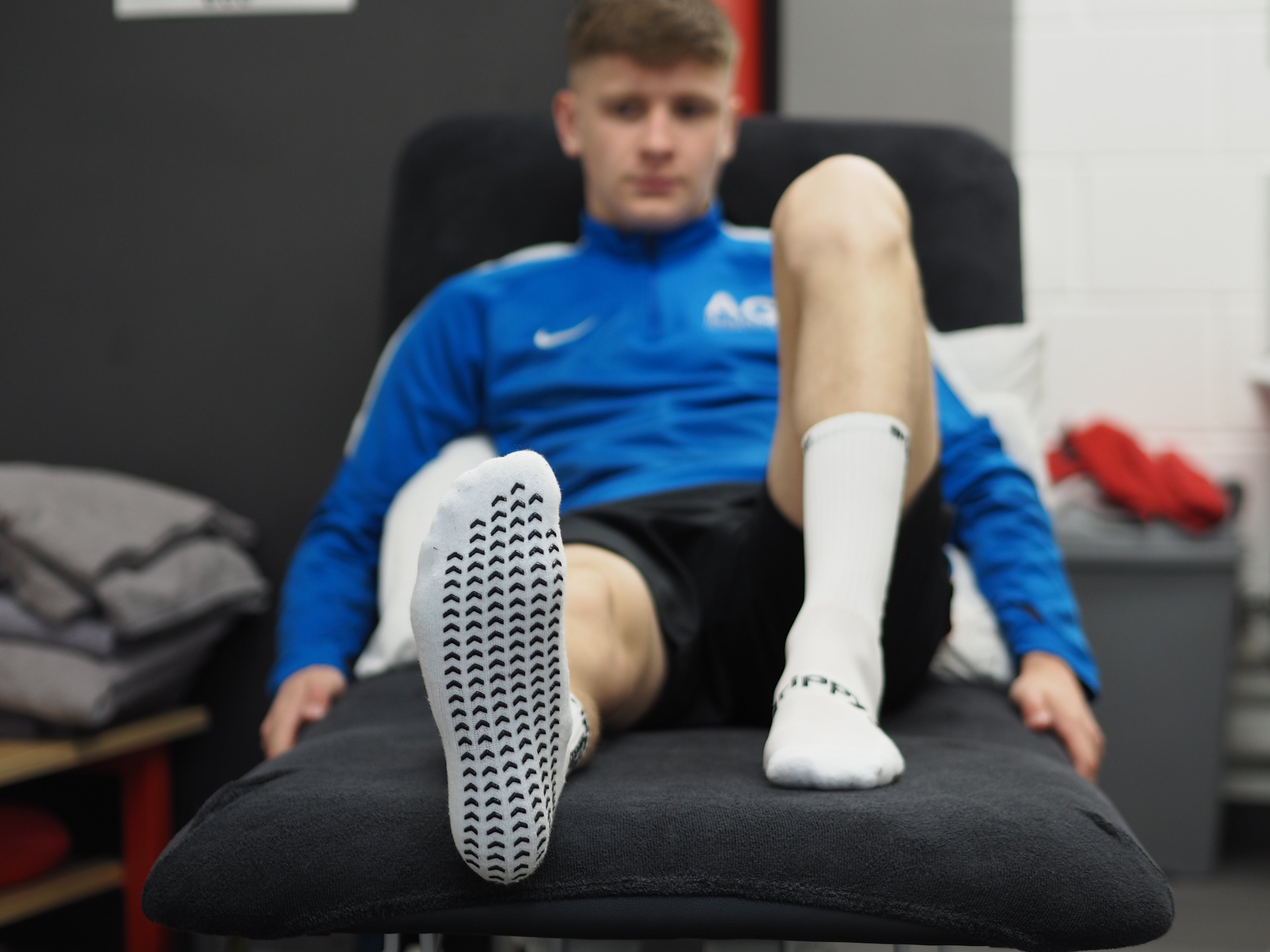 White football grip socks non slip soccer training socks