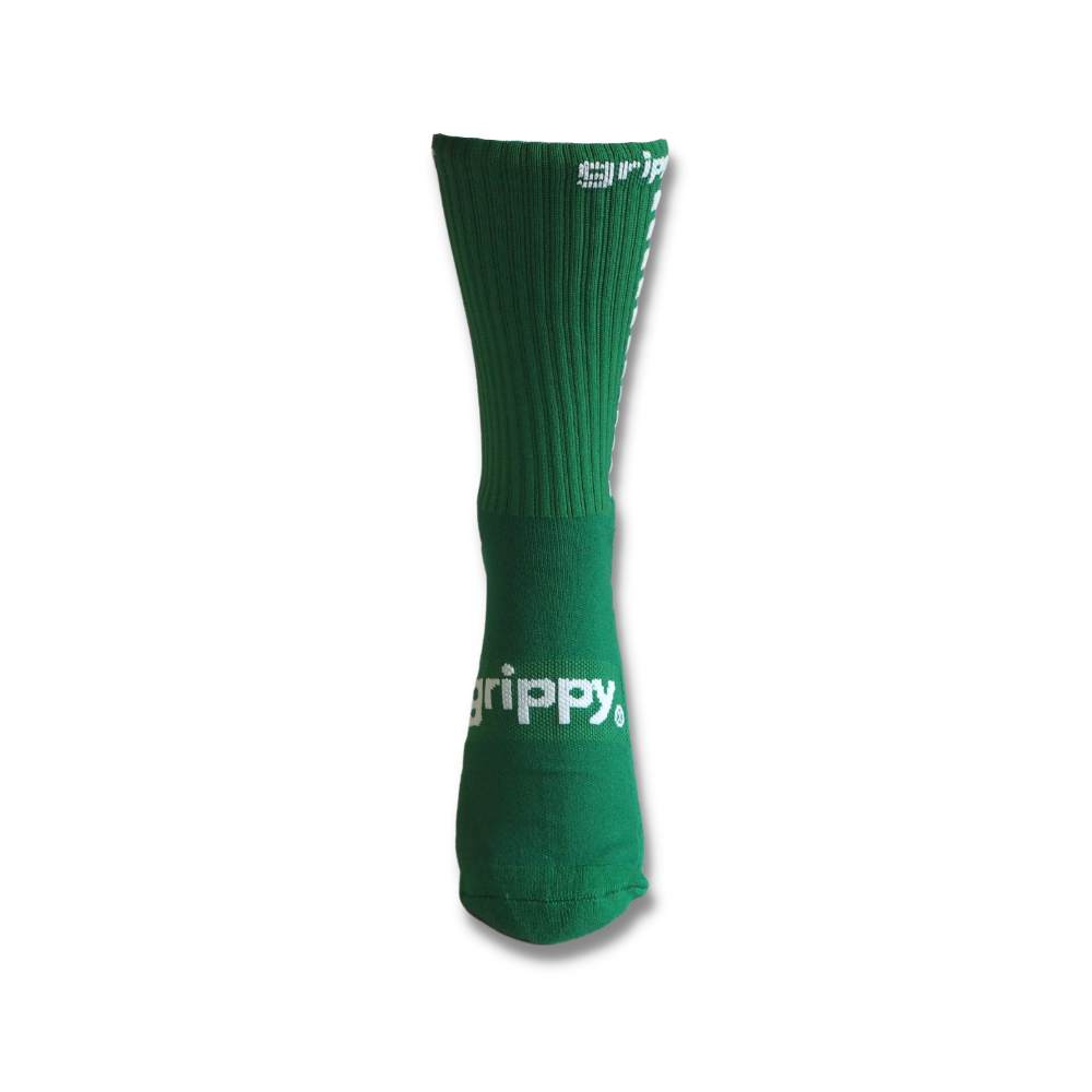 Green football grip socks front view Grippy Sports