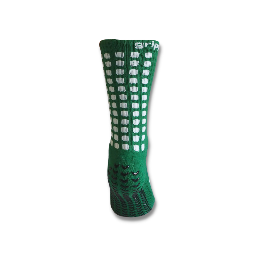 Green football grip socks rear view Grippy Sports