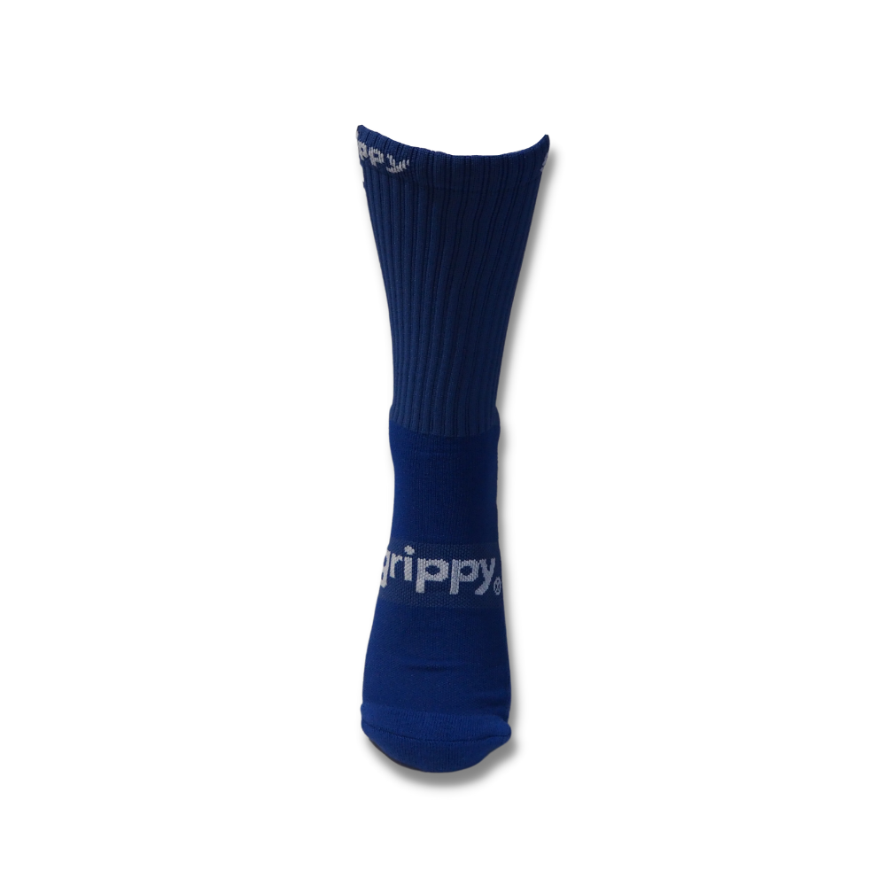 Blue football grip socks front view grippy sports