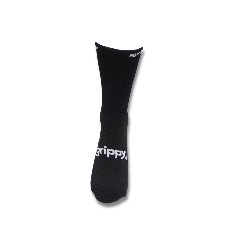 Grippy Sports Black Football Grip Socks Front
