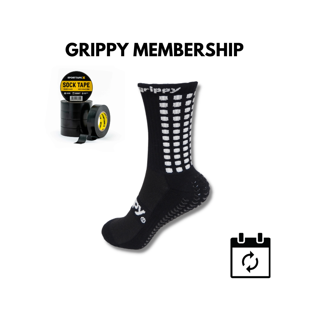 Black grip sock and sock tape subscription membership