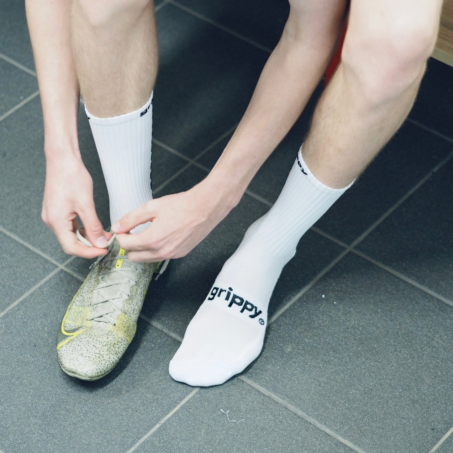 White football grip socks nike football boots football changing rooms